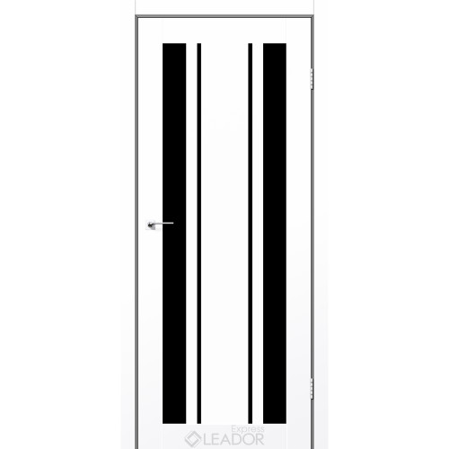 Межкомнатная дверь CALABRIA белый мат стекло черное LEADOR Express