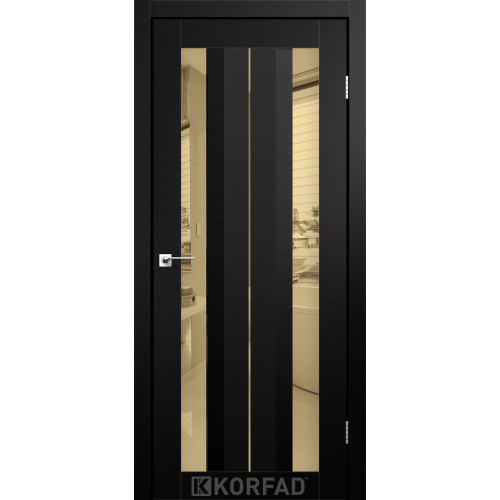 Межкомнатная дверь Aliana 01 Super PET черный зеркало бронза Korfad