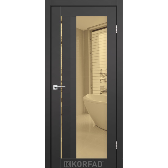 Двері міжкімнатні Aliana 06 Super PET антрацит дзеркало бронза Korfad