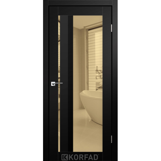Двері міжкімнатні Aliana 06 Super PET чорний дзеркало бронза Korfad