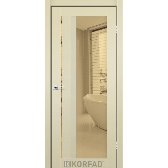 Двері міжкімнатні Aliana 06 Super PET магнолія дзеркало бронза Korfad