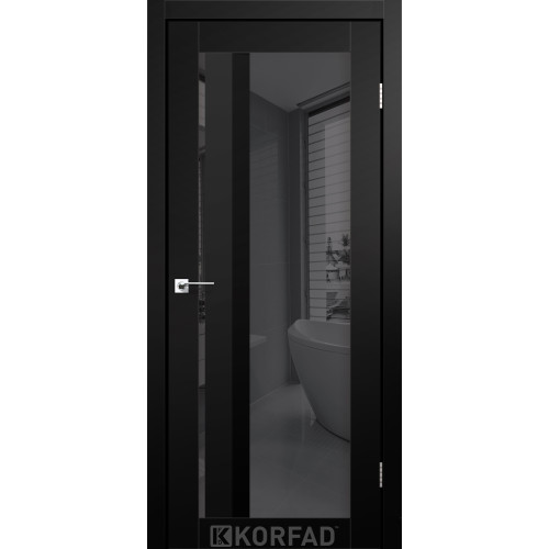 Межкомнатная дверь Aliana 06 Super PET черный зеркало графит Korfad
