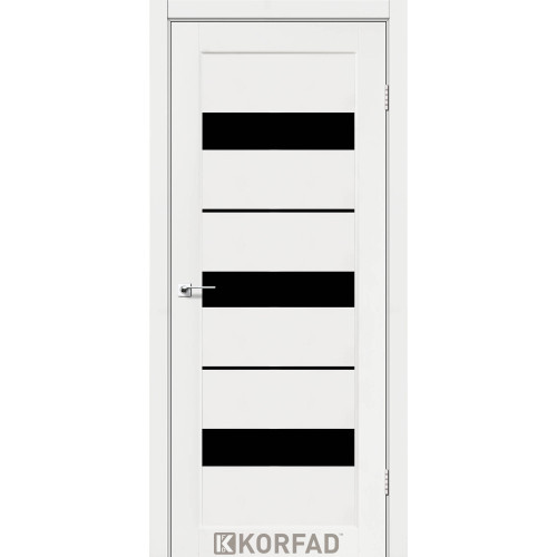 Двері міжкімнатні Porto 12 ясен білий скло чорне Korfad
