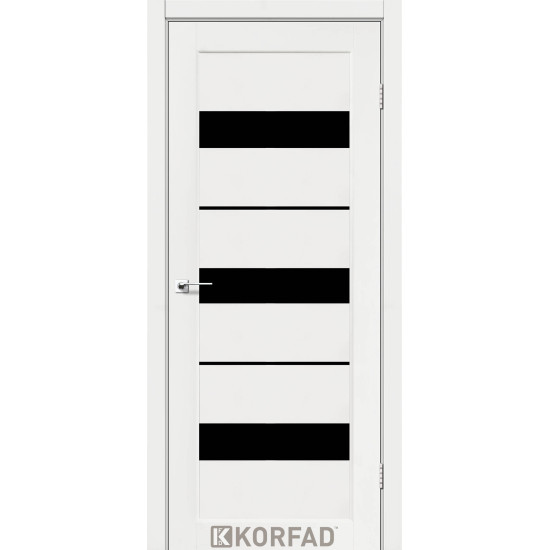Двері міжкімнатні Porto 12 ясен білий скло чорне Korfad