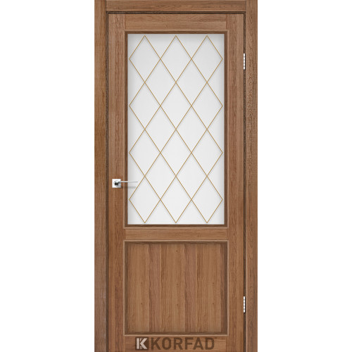 Межкомнатная дверь Classico 02 M2 дуб браш стекло сатин Korfad