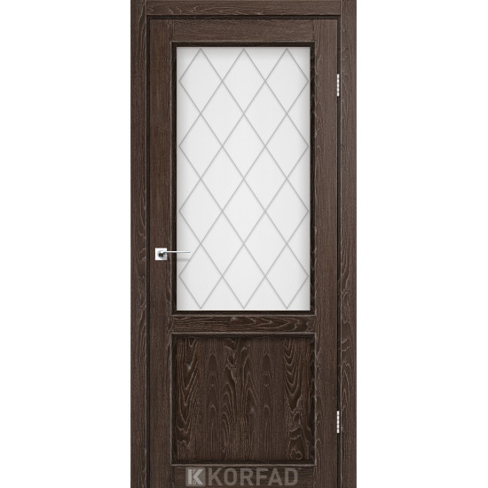 Двері міжкімнатні Classico 02 M2 дуб марсала скло сатин Korfad
