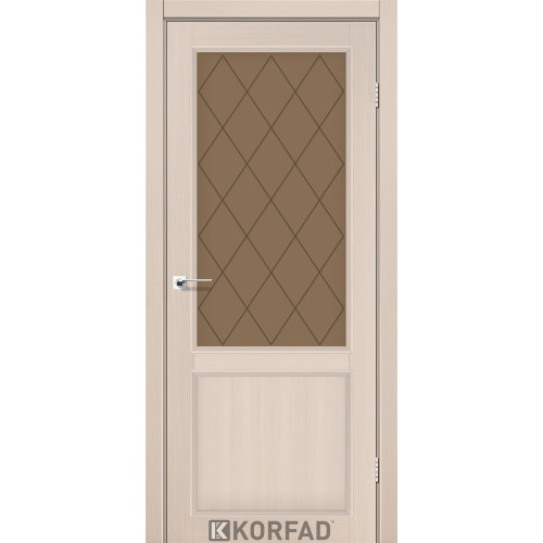 Межкомнатная дверь Classico 02 M1 дуб беленый стекло бронза Korfad