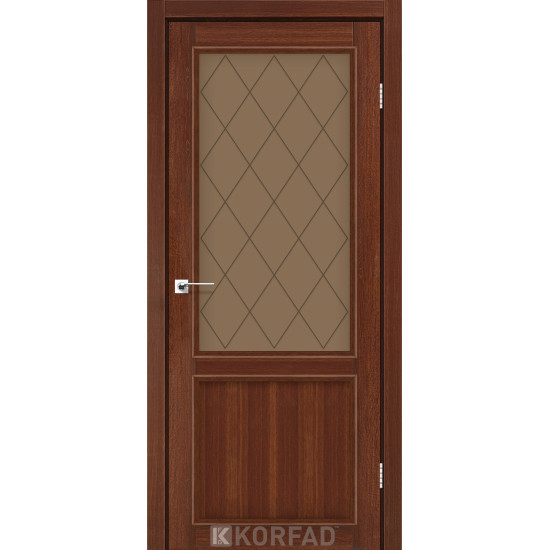 Двері міжкімнатні Classico 02 M1 горіх скло бронза Korfad