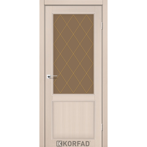 Межкомнатная дверь Classico 02 M2 дуб беленый стекло бронза Korfad