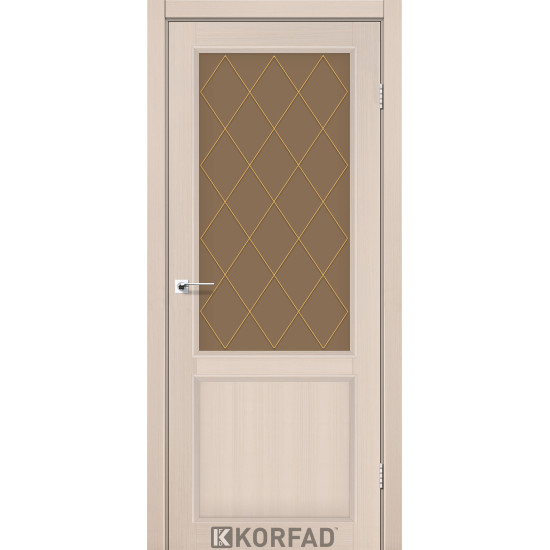 Двері міжкімнатні Classico 02 M2 дуб вибілений скло бронза Korfad