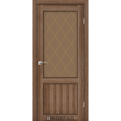 Межкомнатная дверь Classico 02 M2 дуб грей стекло бронза Korfad