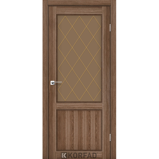 Двері міжкімнатні Classico 02 M2 дуб грей скло бронза Korfad