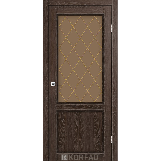 Двері міжкімнатні Classico 02 M2 дуб марсала скло бронза Korfad