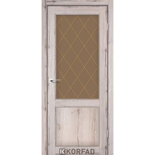 Межкомнатная дверь Classico 02 M2 дуб нордик стекло бронза Korfad