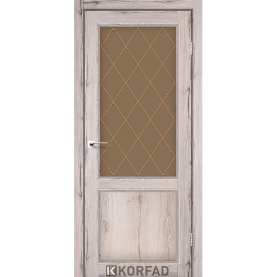 Двері міжкімнатні Classico 02 M2 дуб нордик скло бронза Korfad