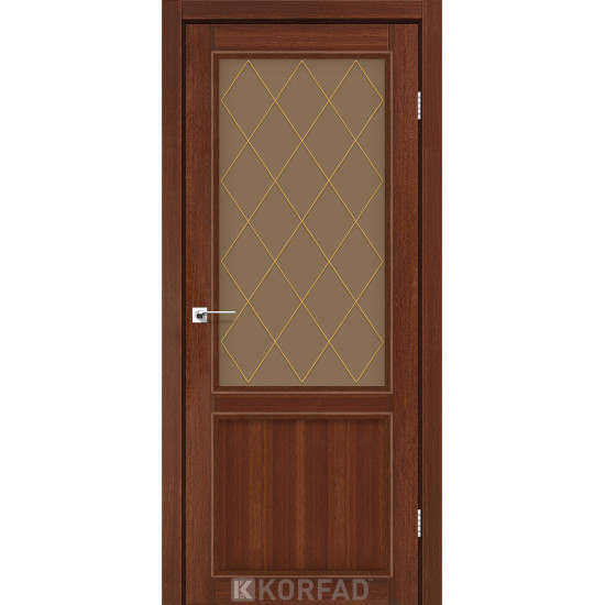 Двері міжкімнатні Classico 02 M2 горіх скло бронза Korfad