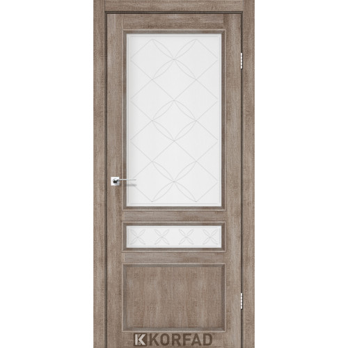 Межкомнатная дверь Classico 05 M1 эш вайт стекло сатин Korfad