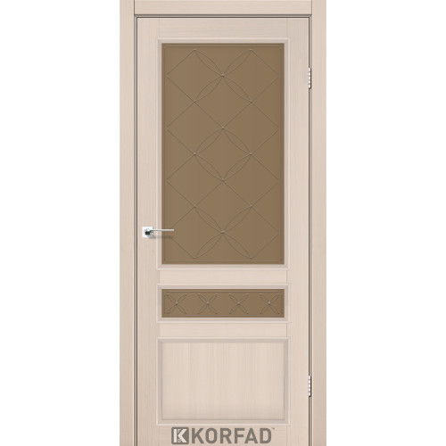 Межкомнатная дверь Classico 05 M1 дуб беленый стекло бронза Korfad