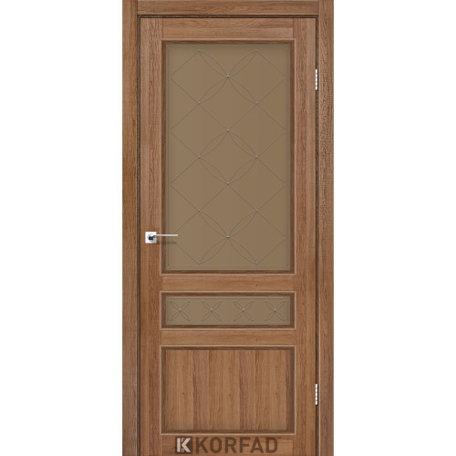 Межкомнатная дверь Classico 05 M1 дуб браш стекло бронза Korfad