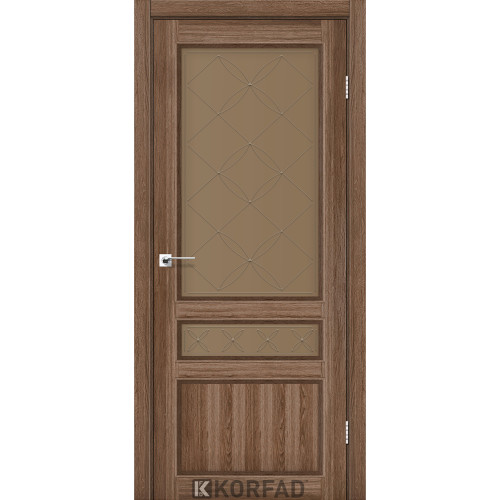 Межкомнатная дверь Classico 05 M1 дуб грей стекло бронза Korfad