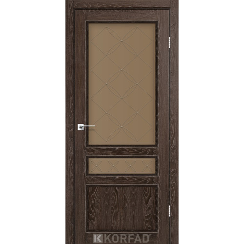 Межкомнатная дверь Classico 05 M1 дуб марсала стекло бронза Korfad