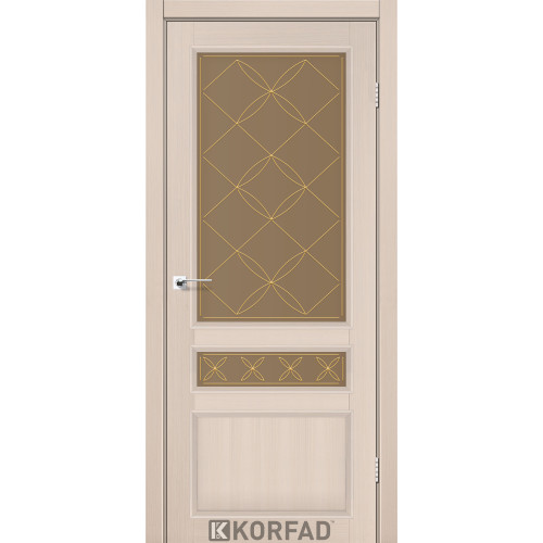 Межкомнатная дверь Classico 05 M2 дуб беленый стекло бронза Korfad