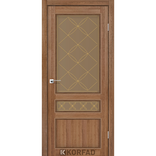Межкомнатная дверь Classico 05 M2 дуб браш стекло бронза Korfad