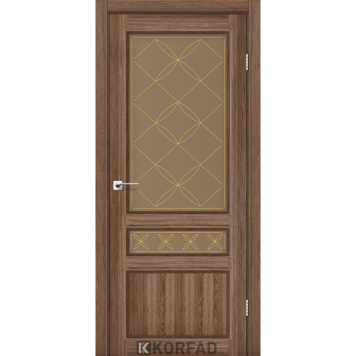 Межкомнатная дверь Classico 05 M2 дуб грей стекло бронза Korfad