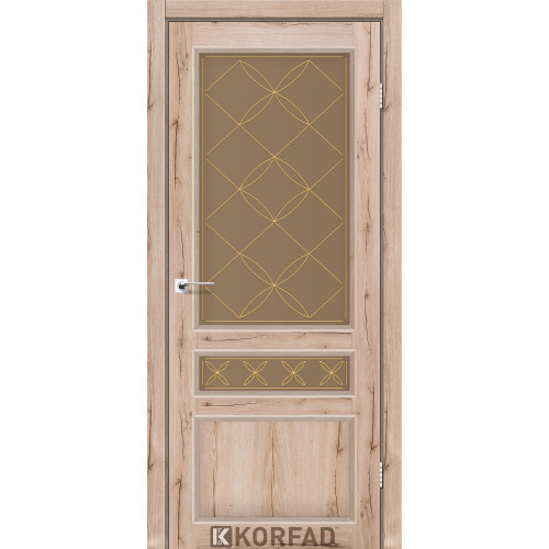 Межкомнатная дверь Classico 05 M2 дуб табака стекло бронза Korfad