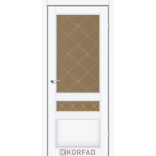 Межкомнатная дверь Classico 05 M2 белый перламутр стекло бронза Korfad