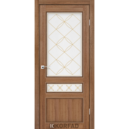 Межкомнатная дверь Classico 05 M2 дуб браш стекло сатин Korfad