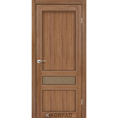 Межкомнатная дверь Classico 07 M1 дуб браш стекло бронза Korfad