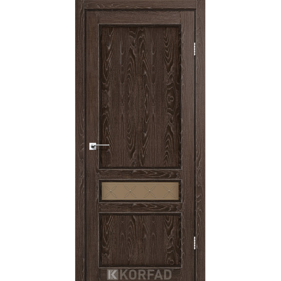 Двері міжкімнатні Classico 07 M1 дуб марсала скло бронза Korfad