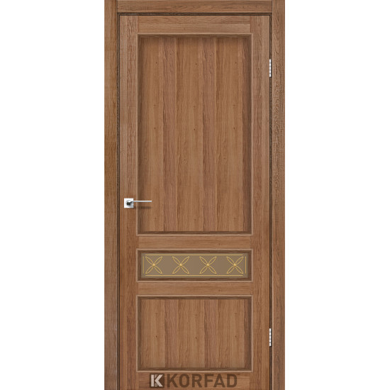 Двері міжкімнатні Classico 07 M2 дуб браш скло бронза Korfad