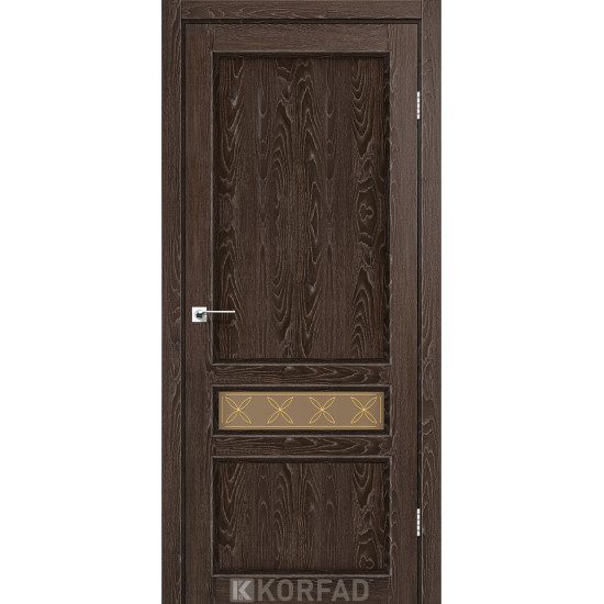 Двері міжкімнатні Classico 07 M2 дуб марсала скло бронза Korfad