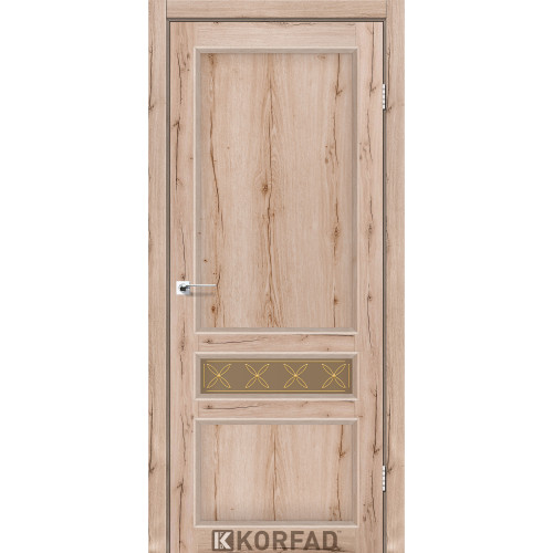 Межкомнатная дверь Classico 07 M2 дуб табака стекло бронза Korfad