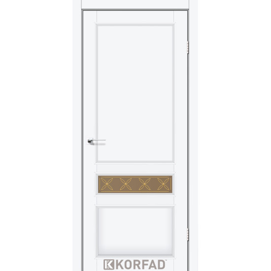 Двері міжкімнатні Classico 07 M2 білий перламутр скло бронза Korfad