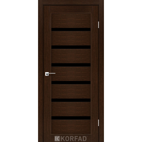 Двері міжкімнатні Porto Deluxe 01 венге скло чорне Korfad