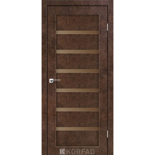 Двері міжкімнатні Porto Deluxe 01 арт бетон скло бронза Korfad