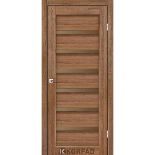 Двері міжкімнатні Porto Deluxe 01 дуб браш скло бронза Korfad