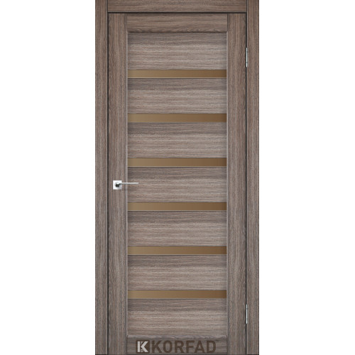 Двері міжкімнатні Porto Deluxe 01 дуб грей скло бронза Korfad