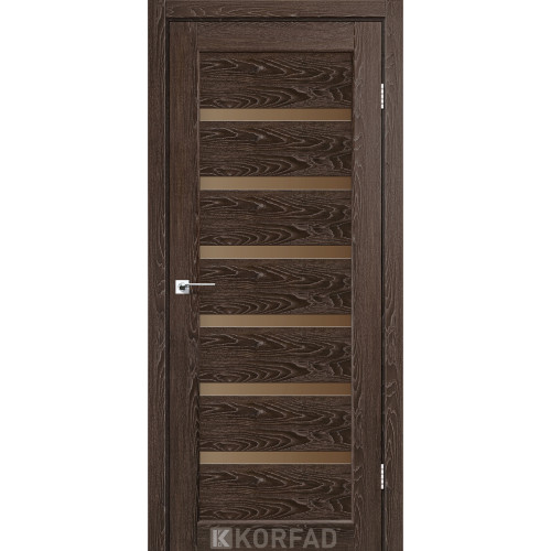 Двері міжкімнатні Porto Deluxe 01 дуб марсала скло бронза Korfad