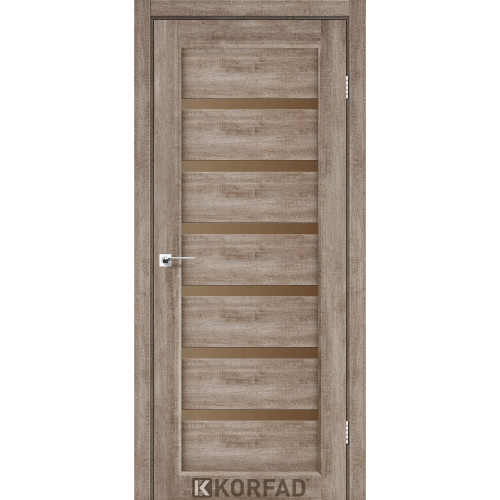 Двері міжкімнатні Porto Deluxe 01 еш вайт скло бронза Korfad