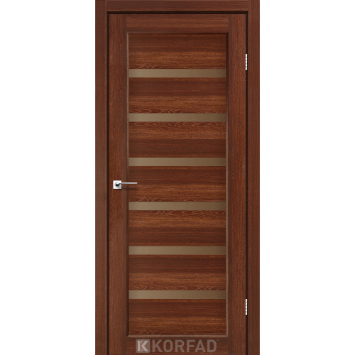Двері міжкімнатні Porto Deluxe 01 горіх скло бронза Korfad