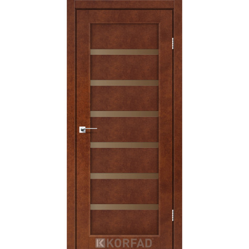 Двері міжкімнатні Porto Deluxe 01 сталь кортен скло бронза Korfad