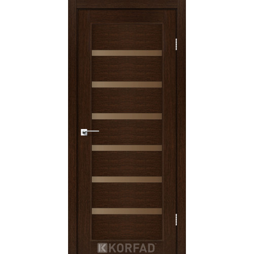 Двері міжкімнатні Porto Deluxe 01 венге скло бронза Korfad