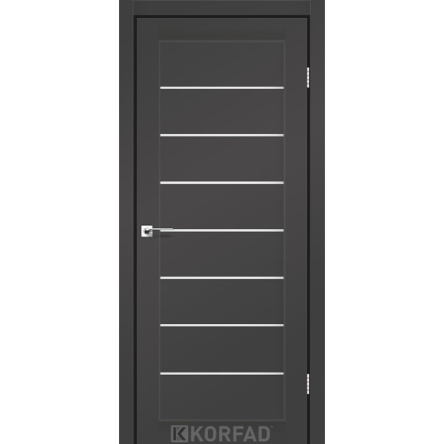Двері міжкімнатні Piano 01 Super pet антрацит скло сатин Korfad