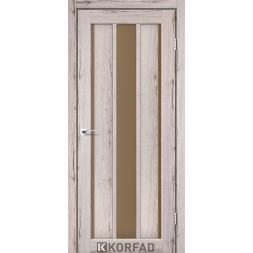 Межкомнатная дверь Venecia Deluxe 04 дуб нордик стекло бронза Korfad