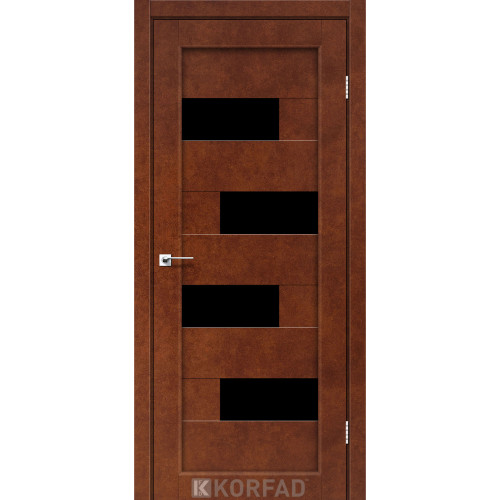 Двері міжкімнатні Parma 10 сталь кортен скло чорне Korfad