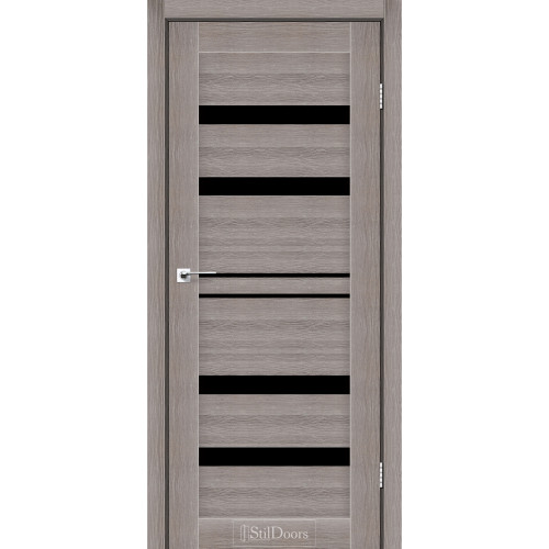 Двері міжкімнатні CUBA трюфель скло чорне StilDoors